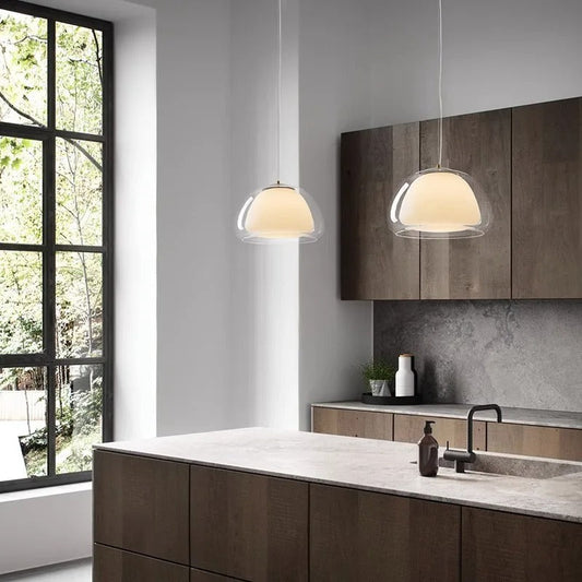Jelly Globe Pendant Light | 9.8 in | Modern Dome Glass Globe Light | Adjustable Hanging Lamp | Brick by Brick