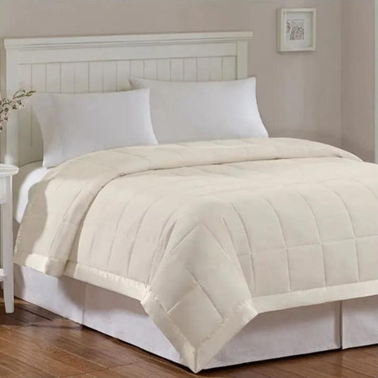 Quilted Bedspread | 108 x 90 in | Satin Trim Lightweight Comfort | Elegant Bedroom Accent | Brick by Brick