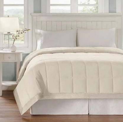 Quilted Bedspread | 108 x 90 in | Satin Trim Lightweight Comfort | Elegant Bedroom Accent | Brick by Brick