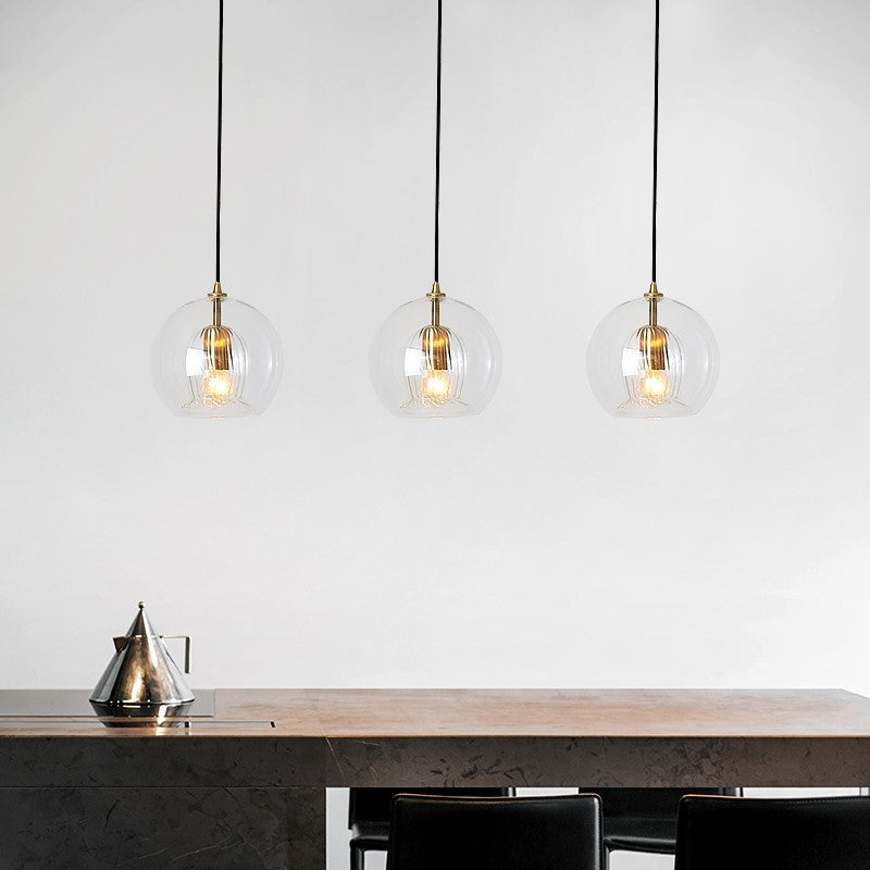 Hailie Glass Pendant Light | 5.9–9.8 in | Clear & Amber | LED Accent Lighting | Brick by Brick