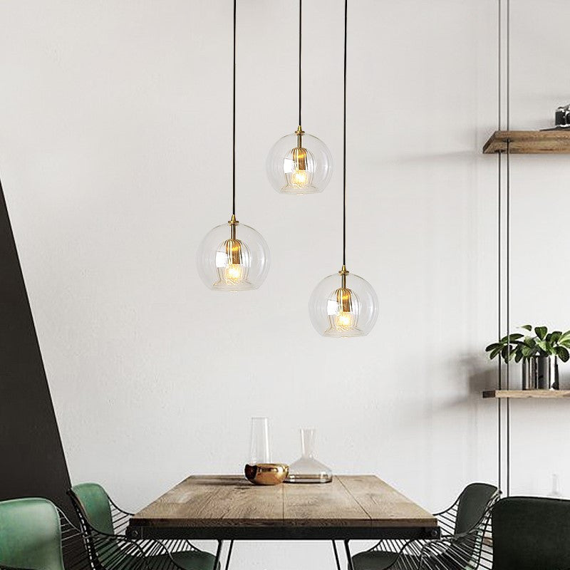 Hailie Glass Pendant Light | 5.9–9.8 in | Clear & Amber | LED Accent Lighting | Brick by Brick