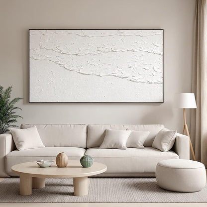 The White Waves Wall Art | 35 - 83 in | Textured Seascape Art | Modern Coastal Wall Decor | Brick by Brick