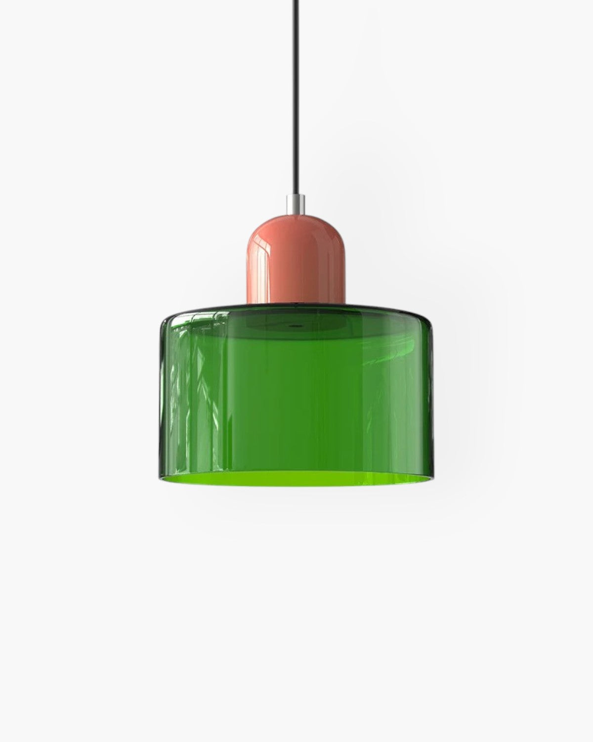 Formiva Pendant Light | Retro Modern Glass Shade | Ambient E26 Lighting | Hardwired Ceiling Fixture
