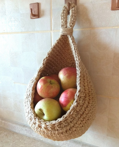 Jute Wall Storage Baskets | XS - XXL | Hanging Kitchen Organizer | Handwoven Produce Storage | Brick by Brick