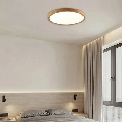 Ultrathin Ceiling Light | 11.8 or 15.7 in | LED Fixture | Walnut Finish | 3 Light Modes | Brick by Brick