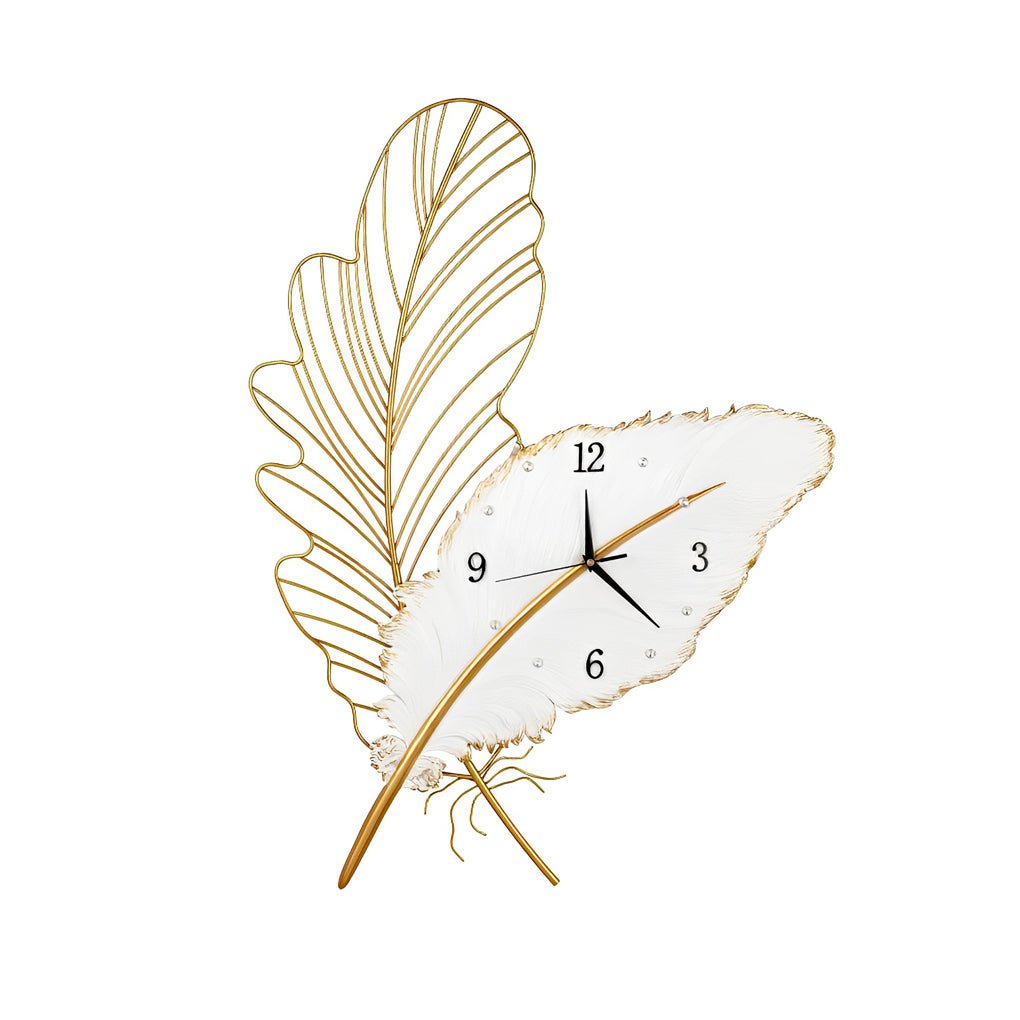 Feather LED Wall Clock | Silent Resin Art Clock | Unisex | Modern Wall Decor
