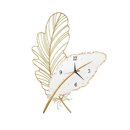 Feather LED Wall Clock | Silent Resin Art Clock | Unisex | Modern Wall Decor