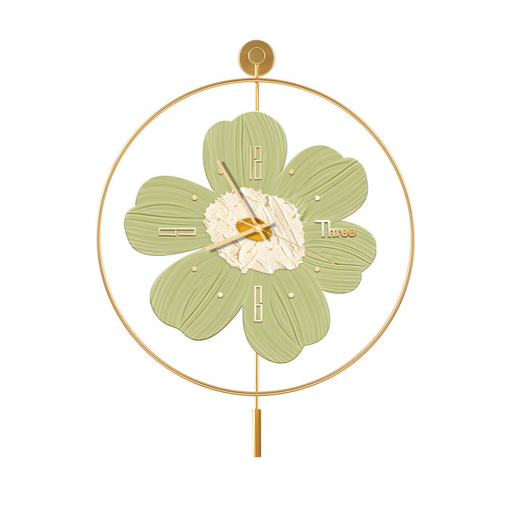 Round Metal LED Wall Clock | Battery Operated | Floral Design | 20"