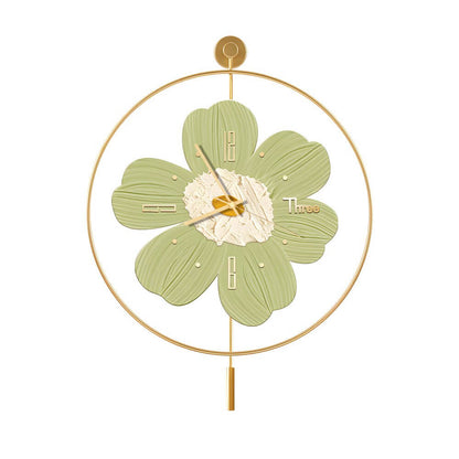 Round Metal LED Wall Clock | Battery Operated | Floral Design | 20"