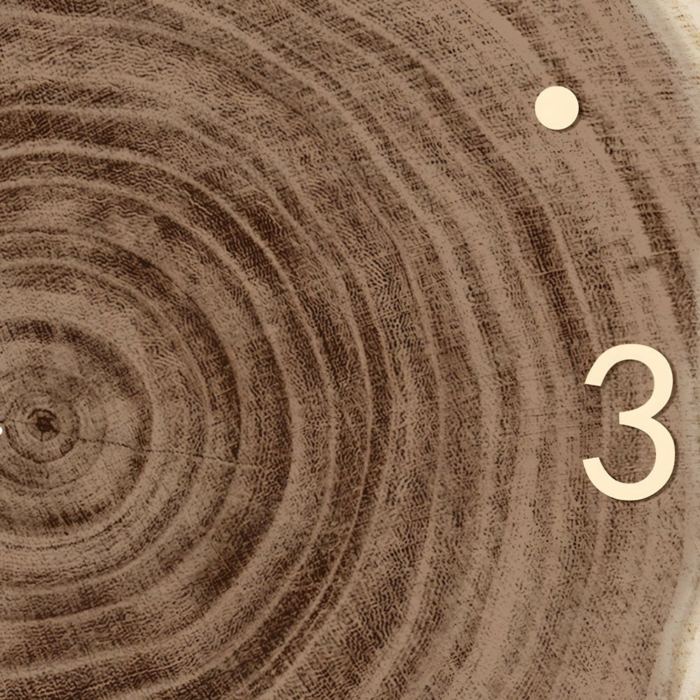 Wood Slice Wall Clock | LED Light | Remote Control | Natural Round Design | Warm Light