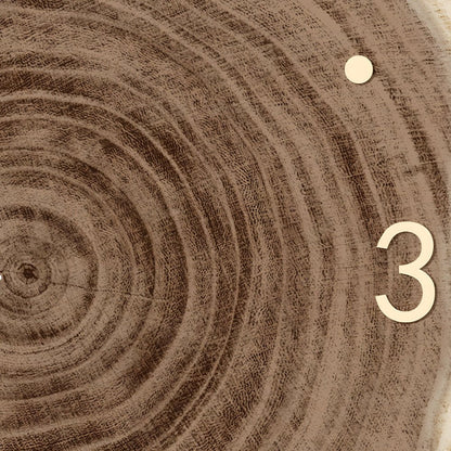 Wood Slice Wall Clock | LED Light | Remote Control | Natural Round Design | Warm Light