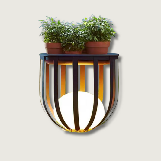 Solar Garden Lamp | 9.8 - 11.8 in | Modern Planter Stand Design | Outdoor LED Planter Light | Brick by Brick