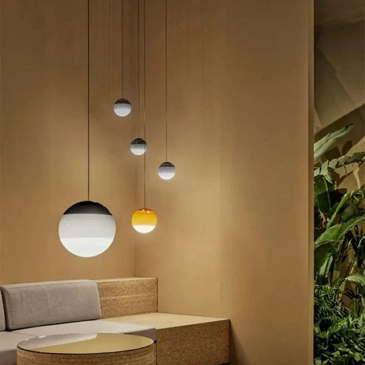 Gradient Glass Pendant Light | Colourful Glass Ceiling Fixture Ø15‑20 cm | Unisex | Modern Look | Brick by Brick London
