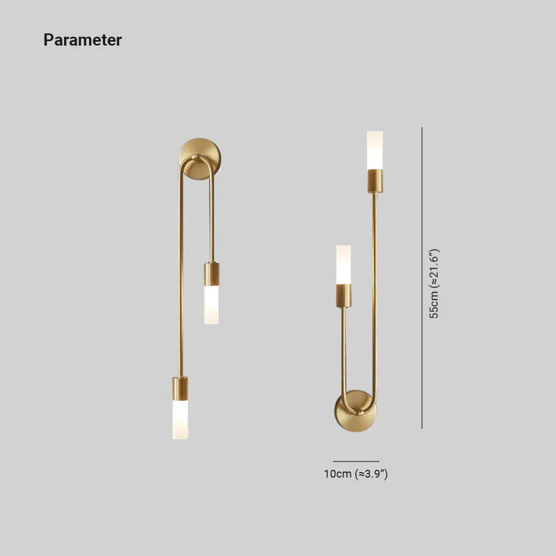 Contemporary Gold LED Wall Light | 3.9 x 29.6 in | Indoor Hallway & Staircase | Set of 2 | Brick by Brick