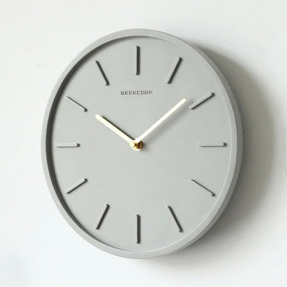Minimalist Wall Clock | 11.8 in | Grey Sculptural Design | Scandinavian Style Decor | Modern Wall Accent | Brick by Brick
