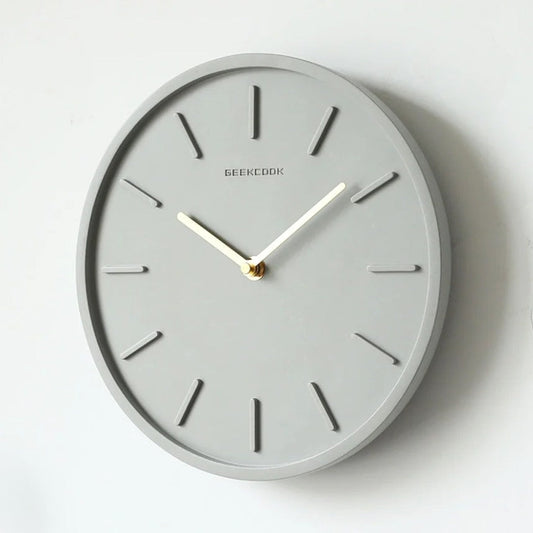 Minimalist Wall Clock | 11.8 in | Grey Sculptural Design | Scandinavian Style Decor | Modern Wall Accent | Brick by Brick