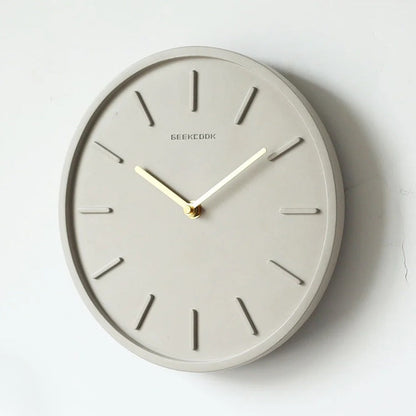 Minimalist Wall Clock | 11.8 in | Grey Sculptural Design | Scandinavian Style Decor | Modern Wall Accent | Brick by Brick