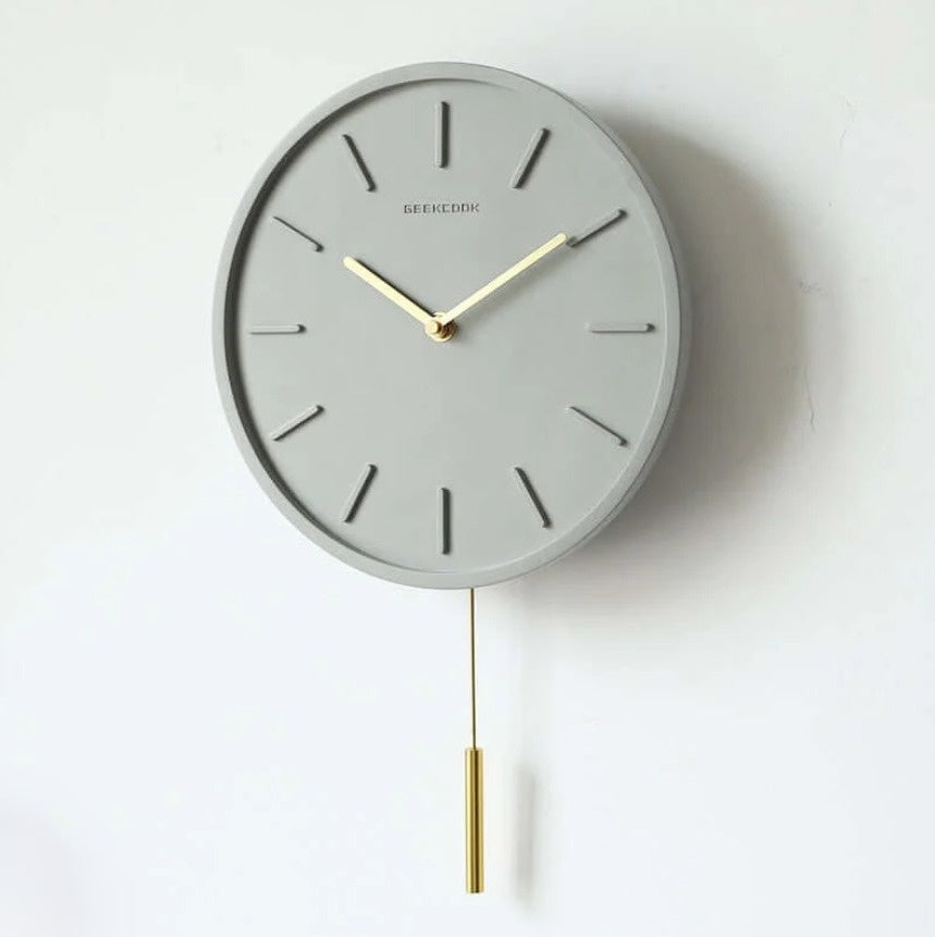 Minimalist Wall Clock | 11.8 in | Grey Sculptural Design | Scandinavian Style Decor | Modern Wall Accent | Brick by Brick