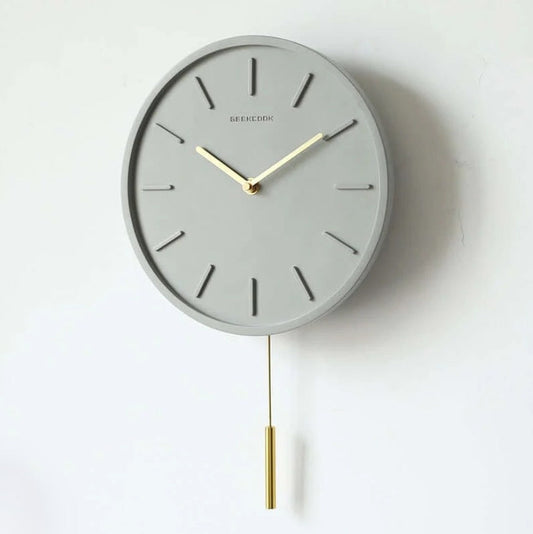 Minimalist Wall Clock | 11.8 in | Grey Sculptural Design | Scandinavian Style Decor | Modern Wall Accent | Brick by Brick
