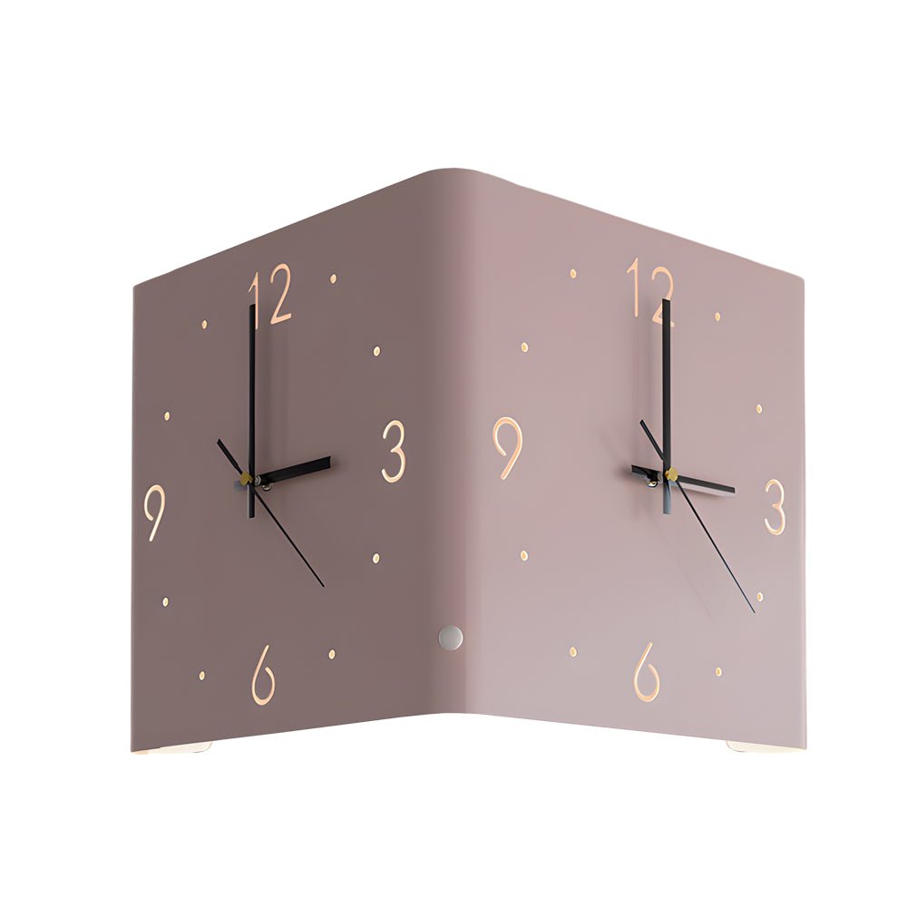 Square Metal Wall Clock | Led Light | Silent Backlit Design | Modern Corner Glow