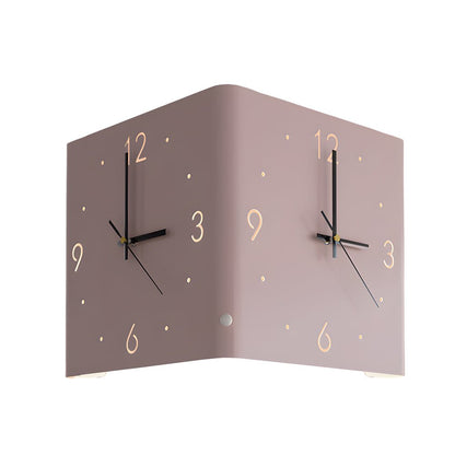 Square Metal Wall Clock | Led Light | Silent Backlit Design | Modern Corner Glow