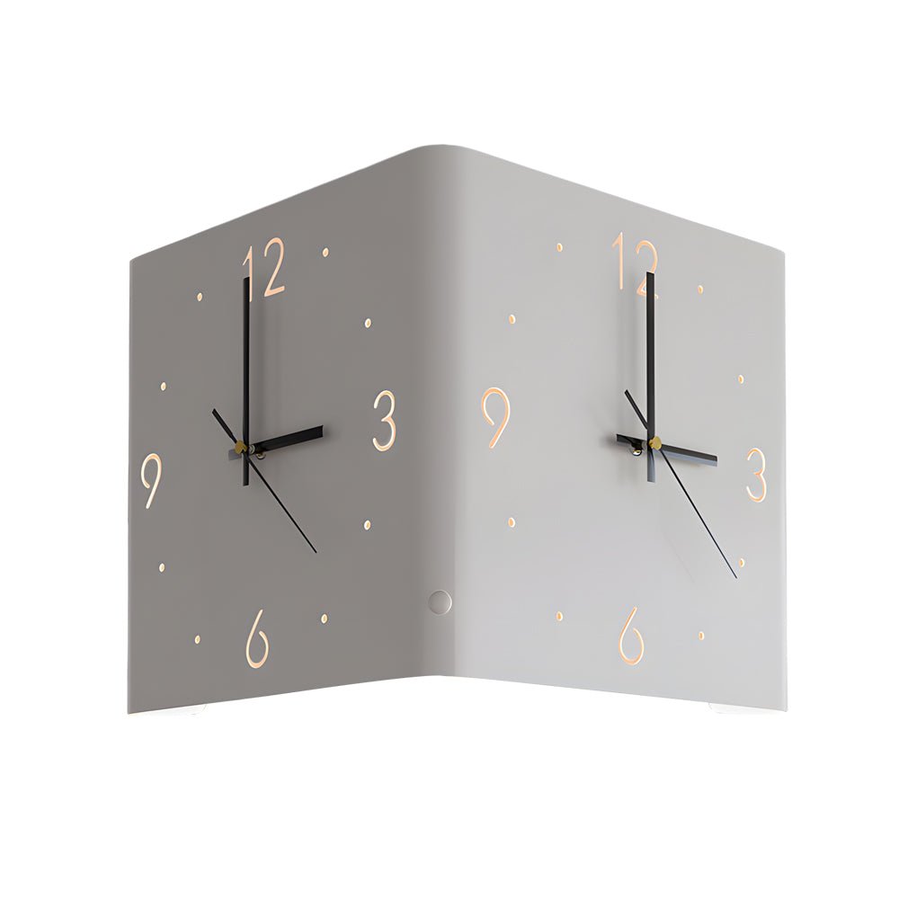 Square Metal Wall Clock | Led Light | Silent Backlit Design | Modern Corner Glow