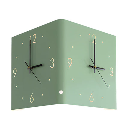 Square Metal Wall Clock | Led Light | Silent Backlit Design | Modern Corner Glow