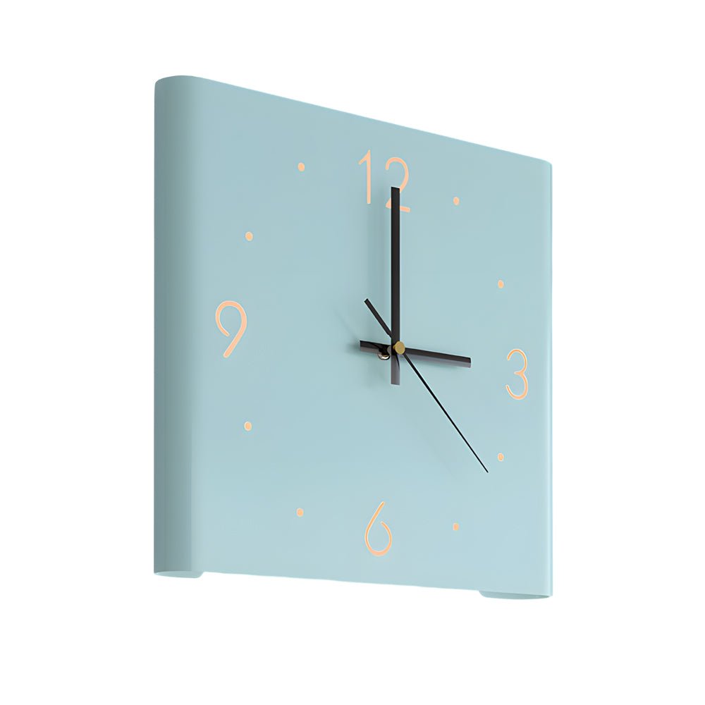 Square Metal Wall Clock | Led Light | Silent Backlit Design | Modern Corner Glow