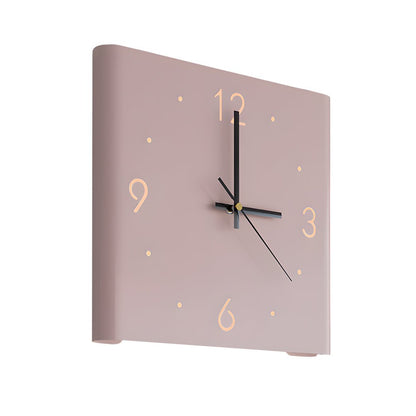 Square Metal Wall Clock | Led Light | Silent Backlit Design | Modern Corner Glow