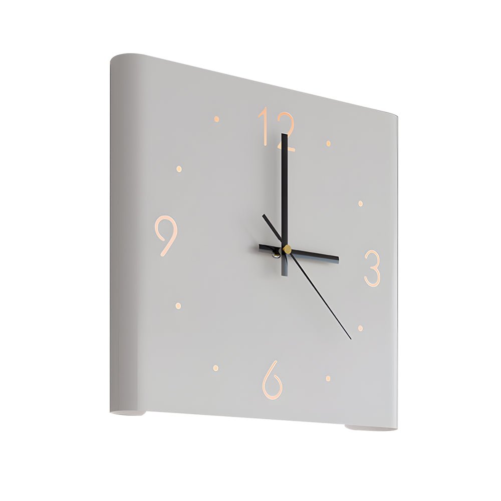 Square Metal Wall Clock | Led Light | Silent Backlit Design | Modern Corner Glow