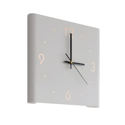 Square Metal Wall Clock | Led Light | Silent Backlit Design | Modern Corner Glow