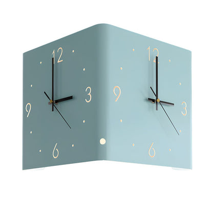 Square Metal Wall Clock | Led Light | Silent Backlit Design | Modern Corner Glow