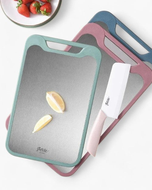 Double-Sided Cutting Board | Stainless Steel + Plastic | Durable, Hygienic Kitchen Board | Brick By Brick