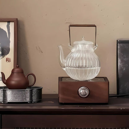 Walnut Electronic Tea Stove | 7.0 in × 6.4 in × 2.9 in | Adjustable Heating | Far-Infrared | Brick by Brick