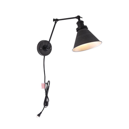 Adjustable Vintage Wall Light | Swing Arm Sconce | Metal Gold & Black | Dimmable Task Lighting | Brick by Brick