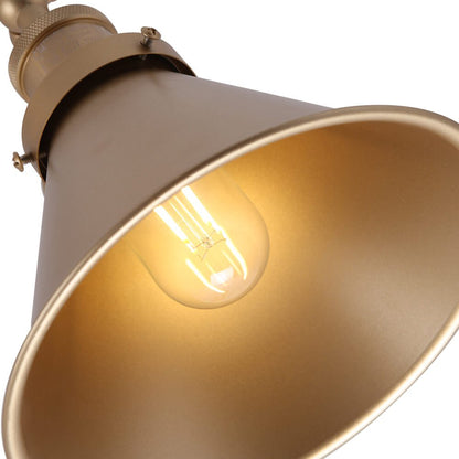 Adjustable Vintage Wall Light | Swing Arm Sconce | Metal Gold & Black | Dimmable Task Lighting | Brick by Brick