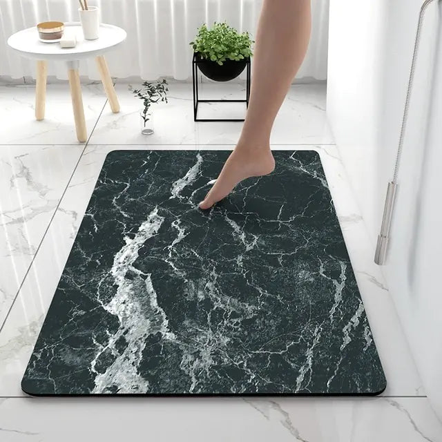 AquaArt Luxe Bath Mat | Artistic Design | Soft Absorbent Non-Slip Microfiber | Brick by Brick