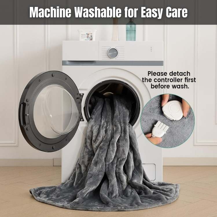 Cozy Electric Blanket | 35.4 - 82.7 in | Cotton Heated Throw | Multiple Sizes & Heat Settings | Brick by Brick