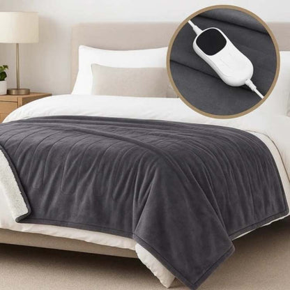 Cozy Electric Blanket | 35.4 - 82.7 in | Cotton Heated Throw | Multiple Sizes & Heat Settings | Brick by Brick