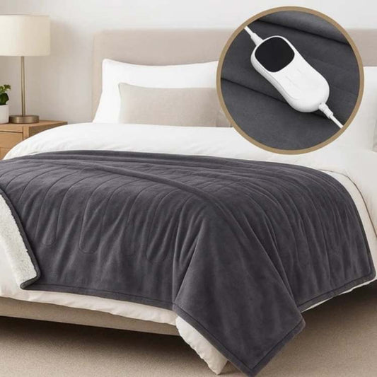 Cozy Electric Blanket | 35.4 - 82.7 in | Cotton Heated Throw | Multiple Sizes & Heat Settings | Brick by Brick