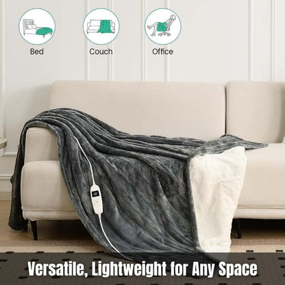 Cozy Electric Blanket | 35.4 - 82.7 in | Cotton Heated Throw | Multiple Sizes & Heat Settings | Brick by Brick