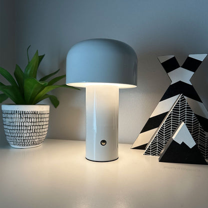 Wireless Mushroom Table Lamp | USB-C Rechargeable | 3 Brightness Levels | 8" Modern LED Light